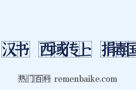 汉书·西域传上·捐毒国是什么意思的图片
